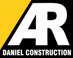 Logo of AR Daniel Construction with yellow and black