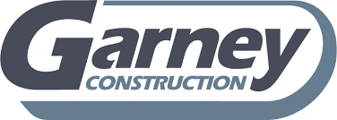 Garney Construction company logo in gray and blue