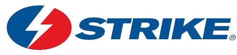 Strike logo with red and blue lightning bolt